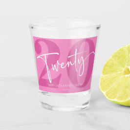 Pink Twenty 20th Twentieth Birthday Party Gift Schnapsglas