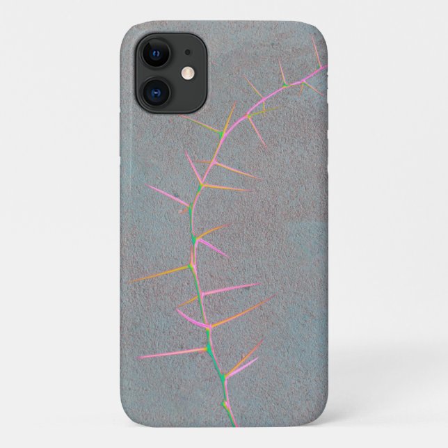 Pink Twig Gray Beton Fieber Tree iPhone 11 Fall Case-Mate iPhone Hülle (Rückseite)