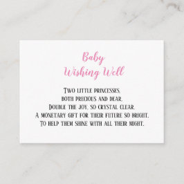 Pink Twin Baby Girls wollen Baby Dusche Begleitkarte