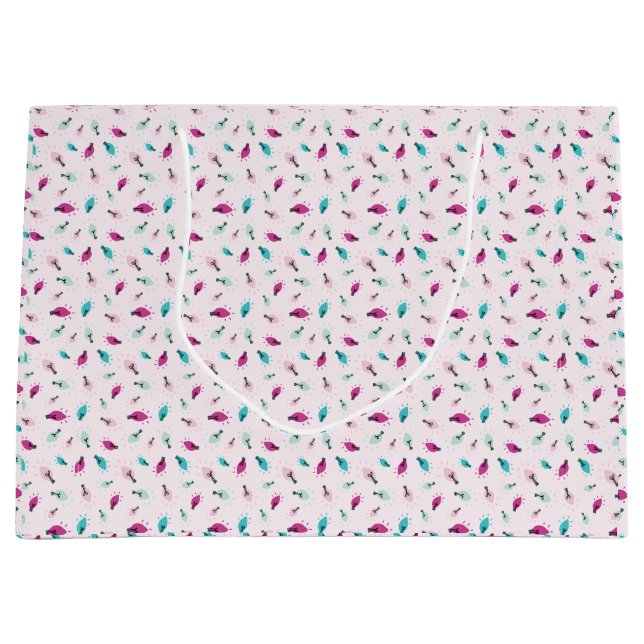 Pink Twinkle Lights Große Geschenktasche Große Geschenktüte (Vorderseite)