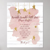 Pink Twinkle Little Star Gold Windeln Raffel-Zeich