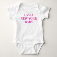 Pink Typografie New York Baby Clothing