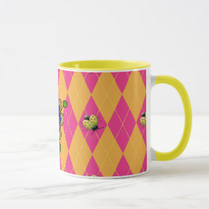 Pink-u. Orangen-Marienkäfer Tasse