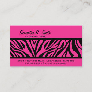 Pink u. Zebra-Streifen-Visitenkarte Visitenkarte
