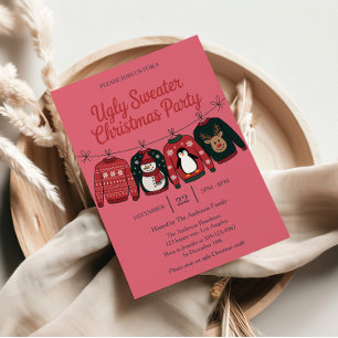 Pink Ugge Sweater Holiday Party Weihnachten Einladung