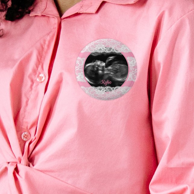 Pink Ultrasound Babydusche Button (Von Creator hochgeladen)