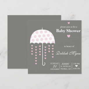 Pink Umbrella Baby Dusche einladen Einladung