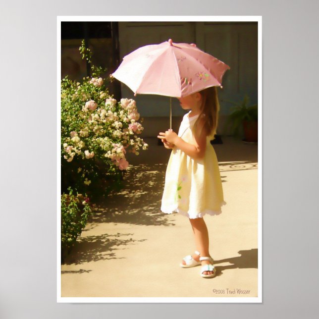 Pink Umbrella Girl Poster (Vorne)