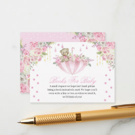 Pink Umbrella Teddy Bear Bücher für die Babyumschl Begleitkarte