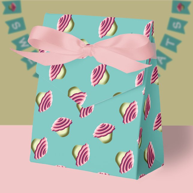 Pink und Aqua Cupcakes Muster Geschenkschachtel (Von Creator hochgeladen)