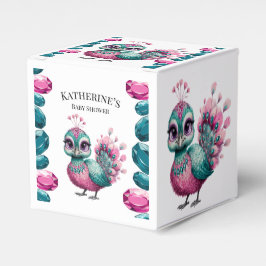 Pink und Aquamarin Jewel Baby Peacock Baby Dusche Geschenkschachtel