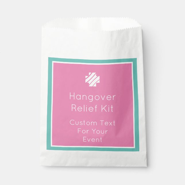 Pink und Aquamarines Hangover Relief Kit Fahnen Geschenktütchen (Vorderseite)