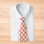 Pink und Beige Checkerboard Krawatte<br><div class="desc">Pink und Beige Checkerboard</div>