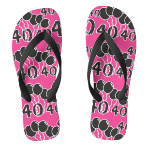 PINK und BLACK 40. Geburtstag - 40 Jahre alter Tag Flip Flops