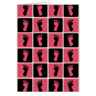Pink und Black Baby Footprints