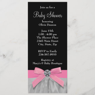 Pink und Black Baby Girl Dusche Einladung