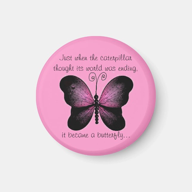Pink und Black Butterfly Magnet (Vorne)