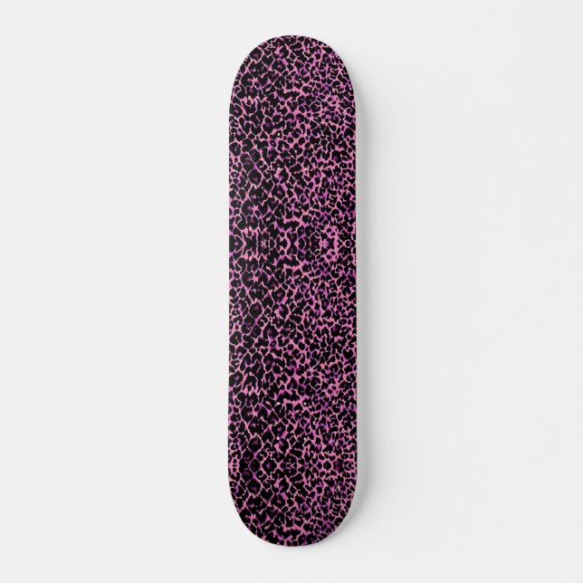 Pink und Black Cheetah Muster Skateboard (Vorne)