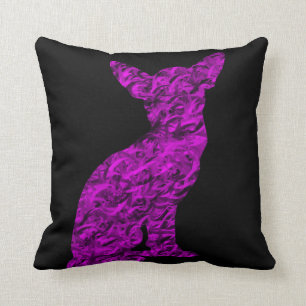 Pink und Black Chihuahua Silhouette Kissen