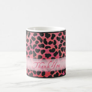 Pink und Black Dalmatiner Pattern Vielen Dank Tasse