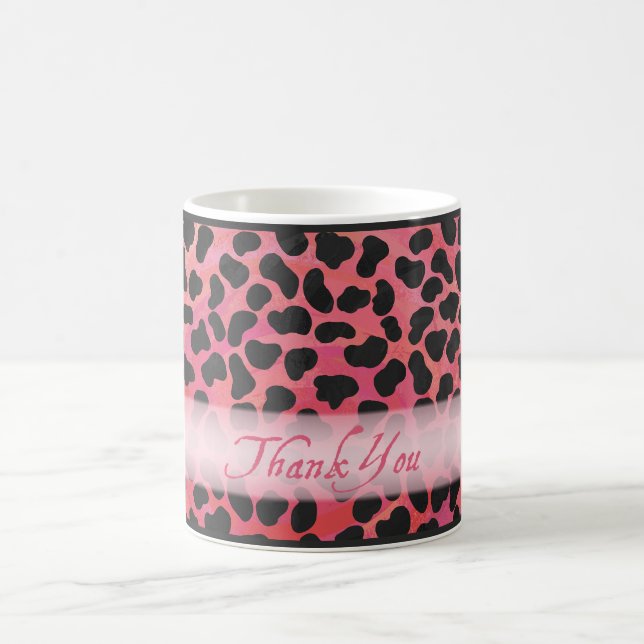 Pink und Black Dalmatiner Pattern Vielen Dank Tasse (Mittel)
