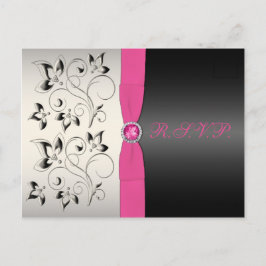 Pink und Black Floral UAWG Postkarte