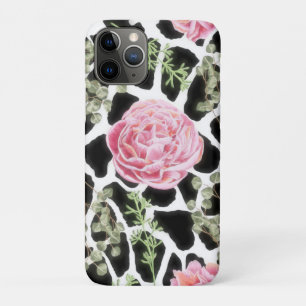Pink und Black Giraffe Muster und Blume Case-Mate iPhone Hülle