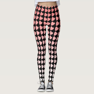 Pink und Black Heart Pattern Gradient Girl Leggings