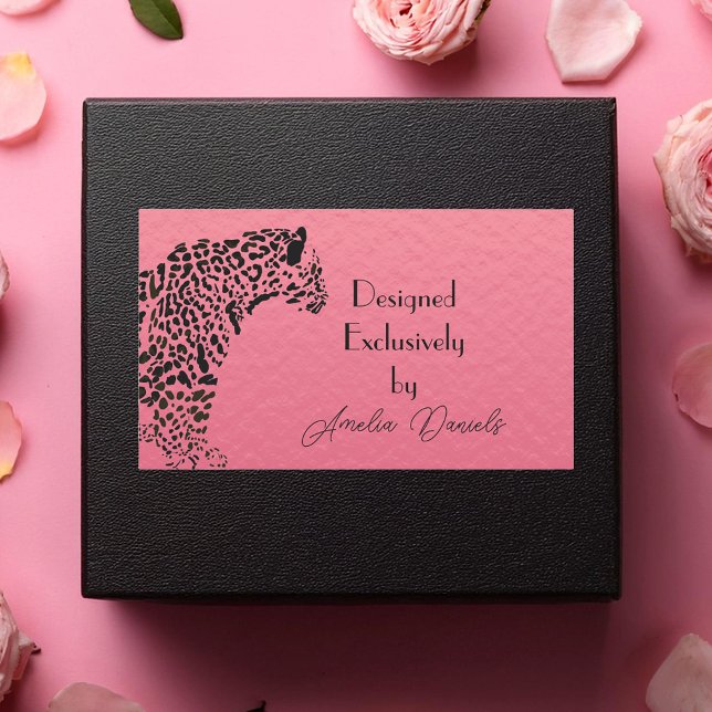 Pink und Black Jaguar Exklusiv entworfen von Rechteckiger Aufkleber (Von Creator hochgeladen)