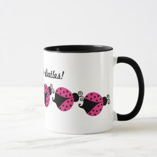 Pink und Black Ladybug Tasse
