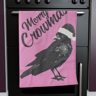 Pink und Black Merry Weihnachten Geschirrtuch