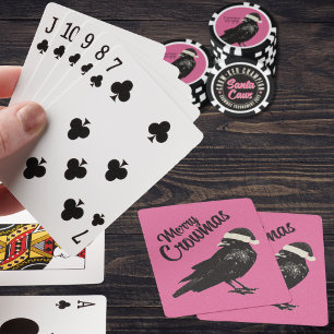 Pink und Black Merry Weihnachtsfeiertag Spielkarten