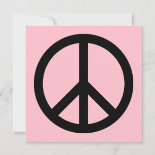Pink und Black Peace Symbol Blank Einladung