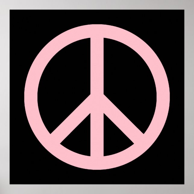Pink und Black Peace Symbol Poster (Vorne)
