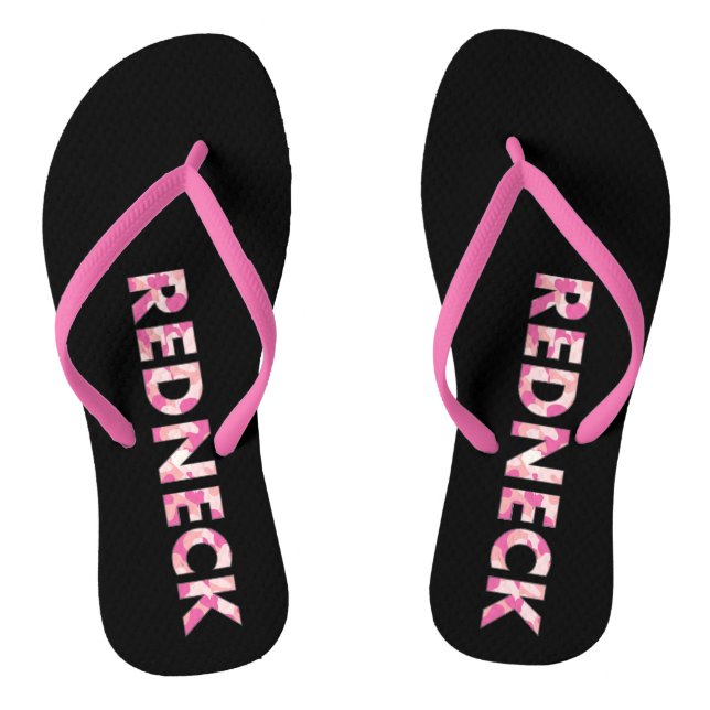 Pink und Black Pink Camp Redneck Flip Flops (Fußbett)