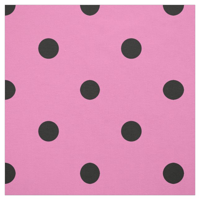 Pink und Black Polka Dot Pattern Stoff (Muster)