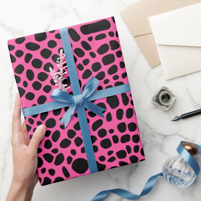 Pink und Black Psychedelic Oragnic Hautmuster Geschenkpapier (Schenken)
