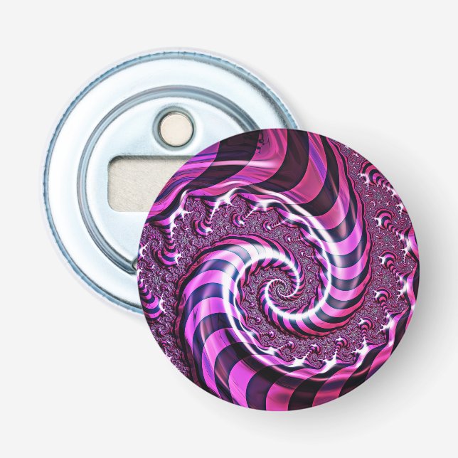 Pink und Black Spiral Illusion Flaschenöffner (Vorderseite)