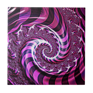 Pink und Black Spiral Illusion Keramik Tile Fliese