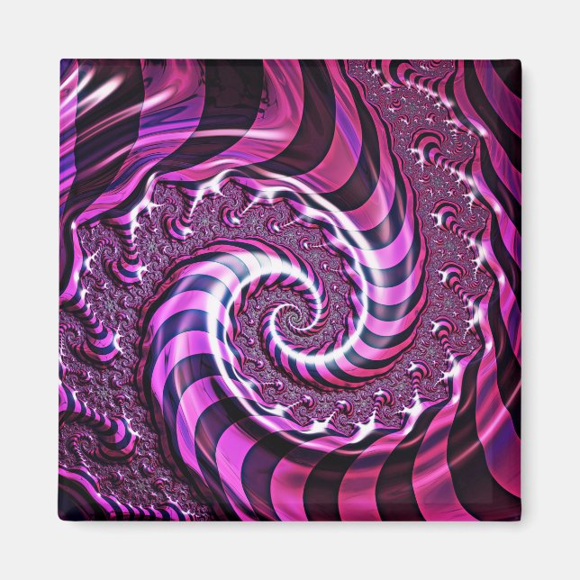 Pink und Black Spiral Illusion Magnet (Vorne)