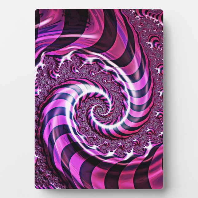 Pink und Black Spiral Illusion Plaque Fotoplatte (Vorderseite)