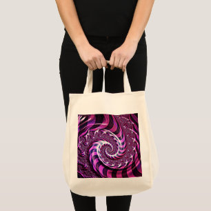Pink und Black Spiral Illusion Toag Tragetasche
