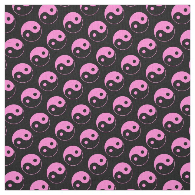 Pink und Black Yin Yang Muster Stoff (Muster)