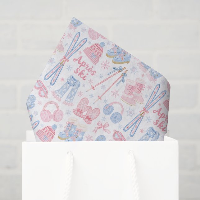 Pink und Blau Après-Ski Seidenpapier (Geschenktüte)
