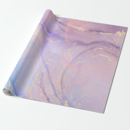 Pink- und Blaugold-Glittermarmor Geschenkpapier