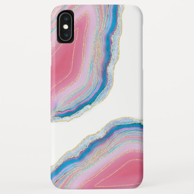 Pink und Blue Agate Stone Muster Case-Mate iPhone Hülle (Rückseite)