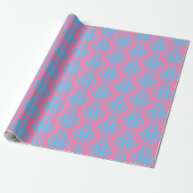 Pink und Blue Anchor Wrapping Paper
