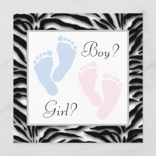 Pink und Blue Baby Feet Gender Reveal Einladung