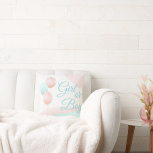 Pink und Blue Balloons Junge oder Girl Gender Reve Kissen