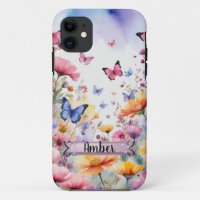 Pink und Blue Butterflies iPhone / iPad Gehäuse